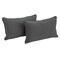 20-inch by 12-inch Double-corded Solid Twill Back Support Pillows with Inserts (Set of 2) - Steel Grey